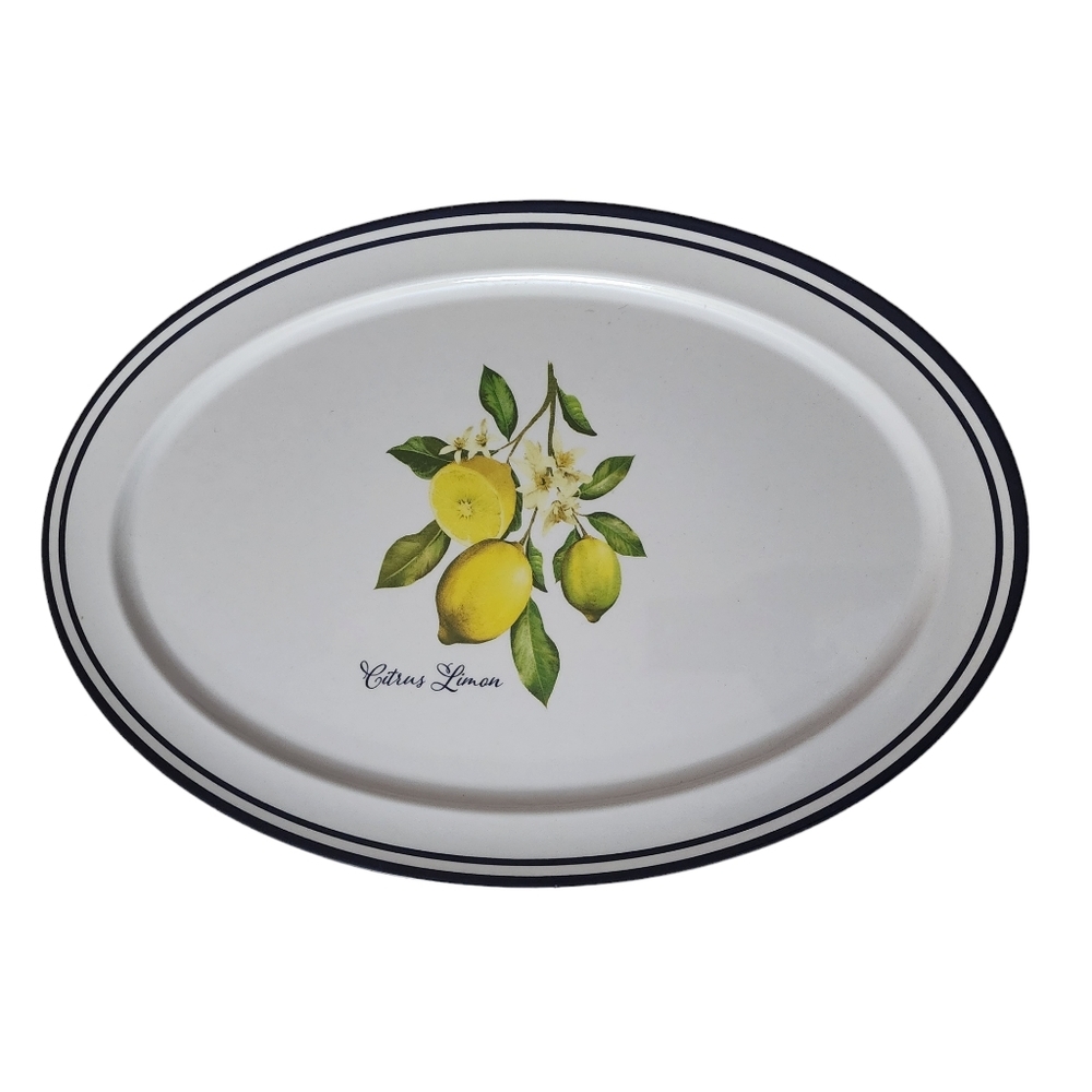 Citrus Limon Large Limon House & Garden Melamine 18" Long  Lemon Serving Tray